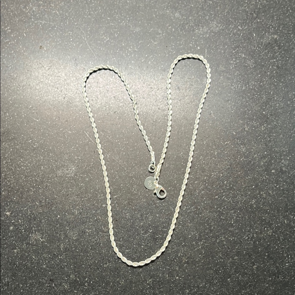 Sterling Silver Rope Chain Necklace - Silver